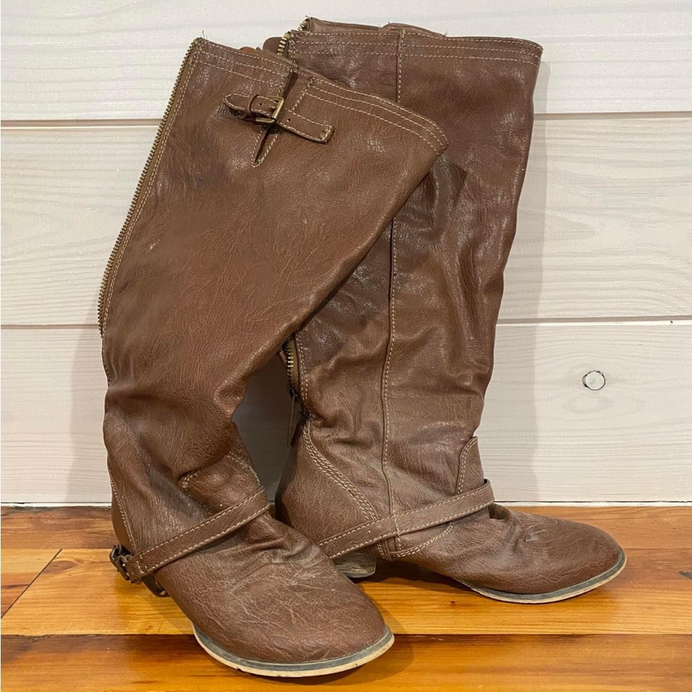 Brown riding boots